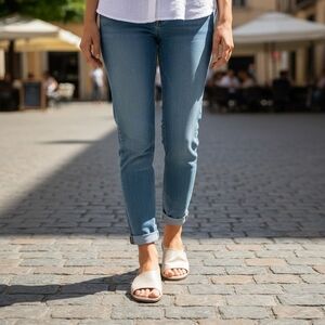 Anthropologie Souvenir D'Orsay Metallic Beige Leather Open Toe Flats Women’s 7